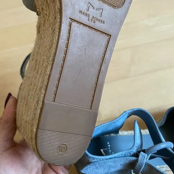 MARC Fisher Espadrilles "Alida" Blue New Sz 10 - Picture 7 of 9